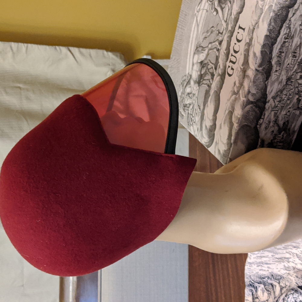 Gucci Transparent Panel Visor Hat Red Visiera Show - image 1